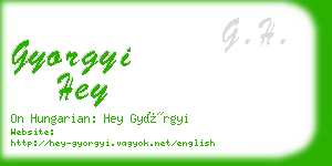 gyorgyi hey business card